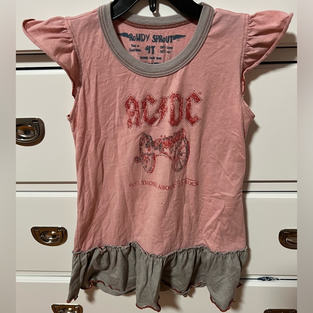Girls ACDC Rowdy Sprout 4T Teeshirt Dress